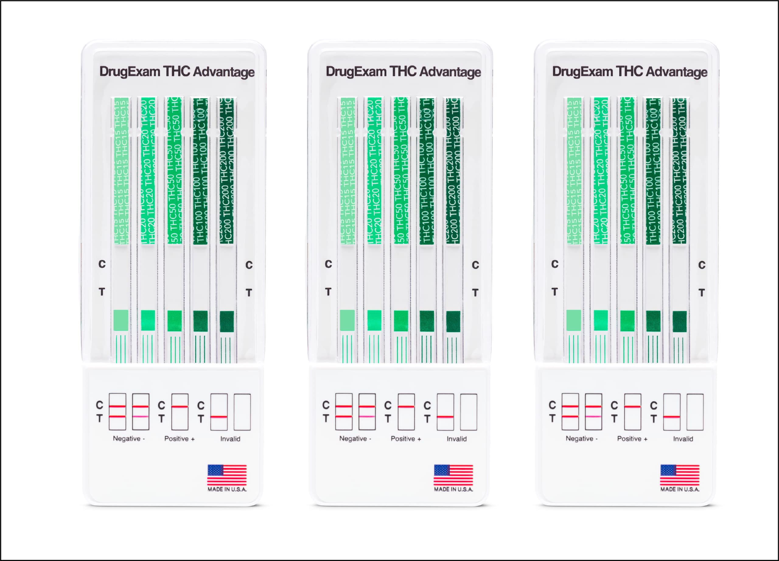 3 Pack - DrugExam THC Advantage Made in USA Multi Level Marijuana Home Urine Test Kit.Highly Sensitive THC 5 Level Drug Test Kit. Detects at 15 ng/mL, 20 ng/mL, 50 ng/mL, 100 ng/mL and 200 ng/mL (3)