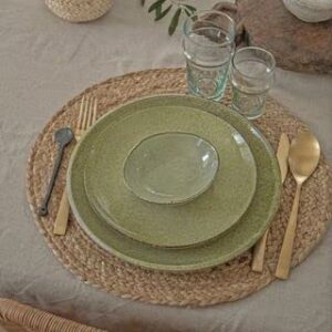 Eco Crave Jute Placemats, Set of 10 Round Woven Placemats 100% Natural Jute, Nonslip Round Placemats 13x13 Inches Round Farmhouse, Boho Jute Placemats for Dining Table Placemats Set of 10