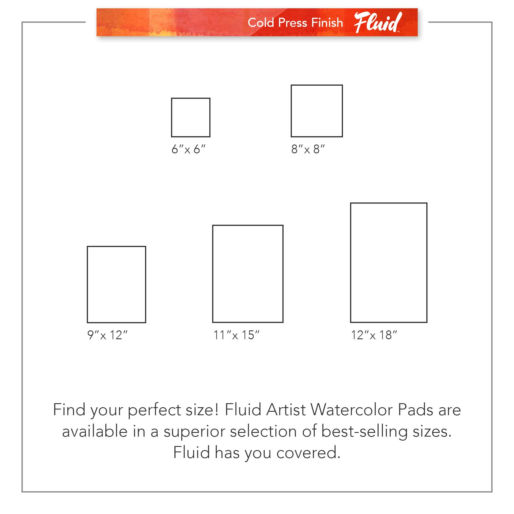 Fluid Artist Watercolor Pad, 140 lb (300 GSM) Cold Press Paper Pad for Watercolor Painting and Wet Media, Fold Over, 12 x 18 inches, 20 White Sheets