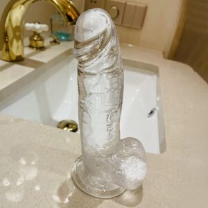 5.55 Inch Clear Small Realistic Dildos, Huge Lifelike Penis, Soft Dildo Made of Body-Safe Material, Manual Thrusting Dildo, Heatable Silicone Dildos Adult Sensory Sex Toy for Beginner (Small)