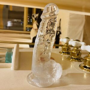 5.55 Inch Clear Small Realistic Dildos, Huge Lifelike Penis, Soft Dildo Made of Body-Safe Material, Manual Thrusting Dildo, Heatable Silicone Dildos Adult Sensory Sex Toy for Beginner (Small)