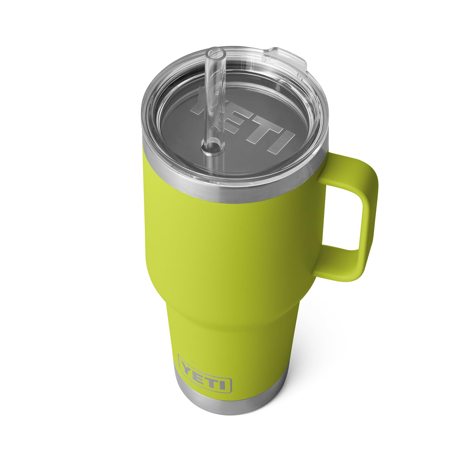 YETI Rambler 35 oz Tumbler with Handle and Straw Lid, Travel Mug Water Tumbler, Vacuum Insulated Cup with Handle, Stainless Steel, Chartreuse