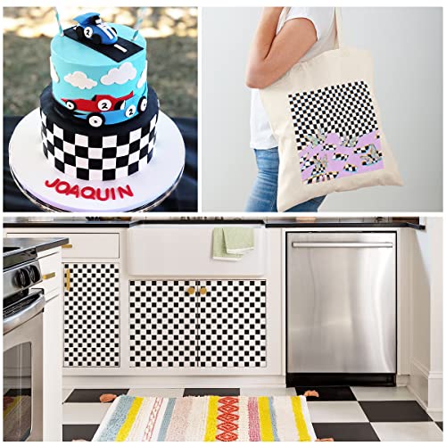 4 Pcs Checkerboard Stencils with 4 Pcs Harlequin Stencils, 8 Pcs Checks & Diamonds Stencils, Repeating Shape Stencils Reusable Mylar Plastic Templates for Painting on Wood Pillows Wall Door A4 Size