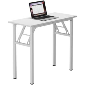 Need Small Desk 31 1/2" No Assembly Foldable Writing Table,Sturdy and Heavy Duty Folding Computer Desks for Small Space/Home Office/Dormitory AC5DW(80 * 40)