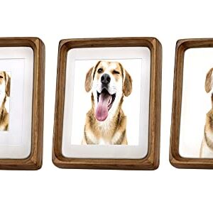 Natural Wood Photo Frames Inspired Tabletop Picture Frame with Mat, Vertical or Horizontal Display (Walnut, 11x14 matted to 5x7/8x10)