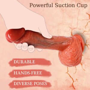 Thrusting Dildo Vibrator Sex Toys - Adult Sex Toys Realistic Dildos G Spot Anal Vibrator with 3 Thrusting & 5 Vibrating Modes & Suction Cup, Remote Control 8.6'' Dildo Vibrators for Men Women Couples