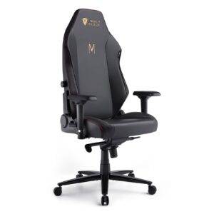 noblerocker gaming chair ergonomic pc game chair- lumbar support headrest 4d armrests computer chair, big and tall comfortable large, rolling, ergonomic, cushion availability, metal, black