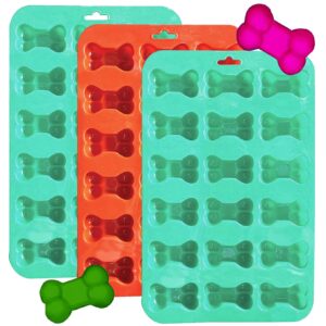 TopolMold 3-Pack 3D Dog Bone Candy Melt Silicone Mold (Puppy Treats, Chocolate Fondant, Candy Making Mould) - Oven Safe, Freezer Safe, Food-Grade 18-Cavity