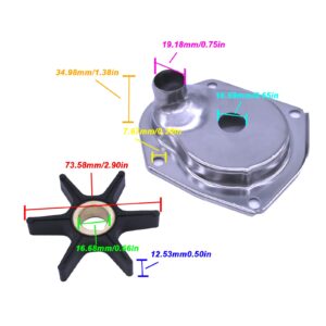 Boat Motor 821354A1 821354A2 3219 Water Pump Repair Kit with Housing 821351A3 for Mercury Quicksilver Force Mariner Outboard Engine 25HP 30HP 40HP 45HP 50HP, fit Sierra 18-4531