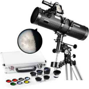 solomark telescope 130650eq, telescopes for adults and 1.25inch telescope eyepiece and filter set with carry case