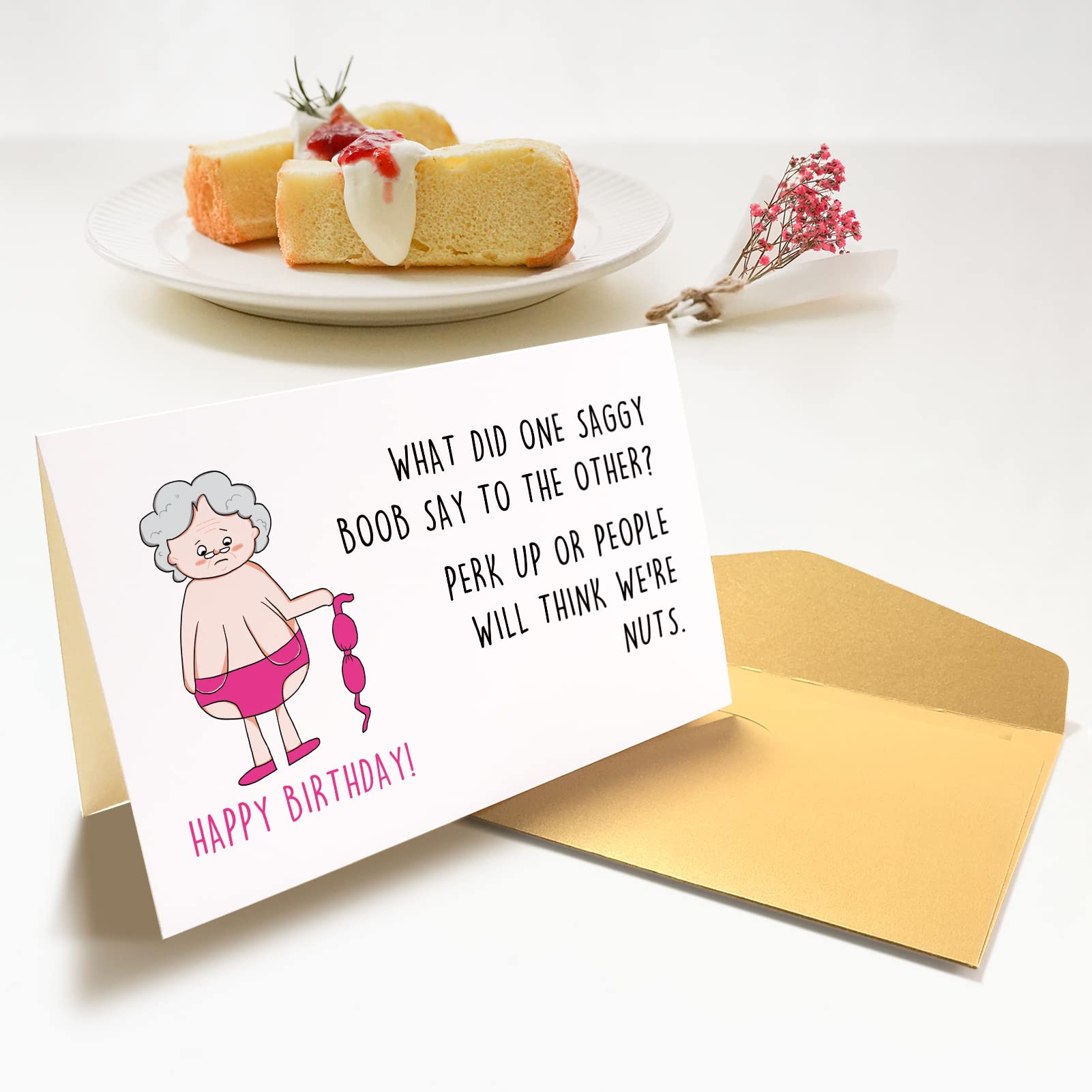 Chenive Hilarious Birthday Card for Her, Rude Birthday Card for Women, Happy 50th 60th 70th Birthday Card for Female Friend