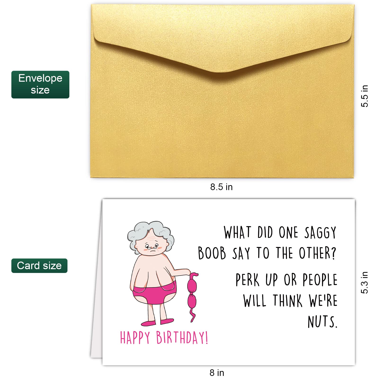 Chenive Hilarious Birthday Card for Her, Rude Birthday Card for Women, Happy 50th 60th 70th Birthday Card for Female Friend