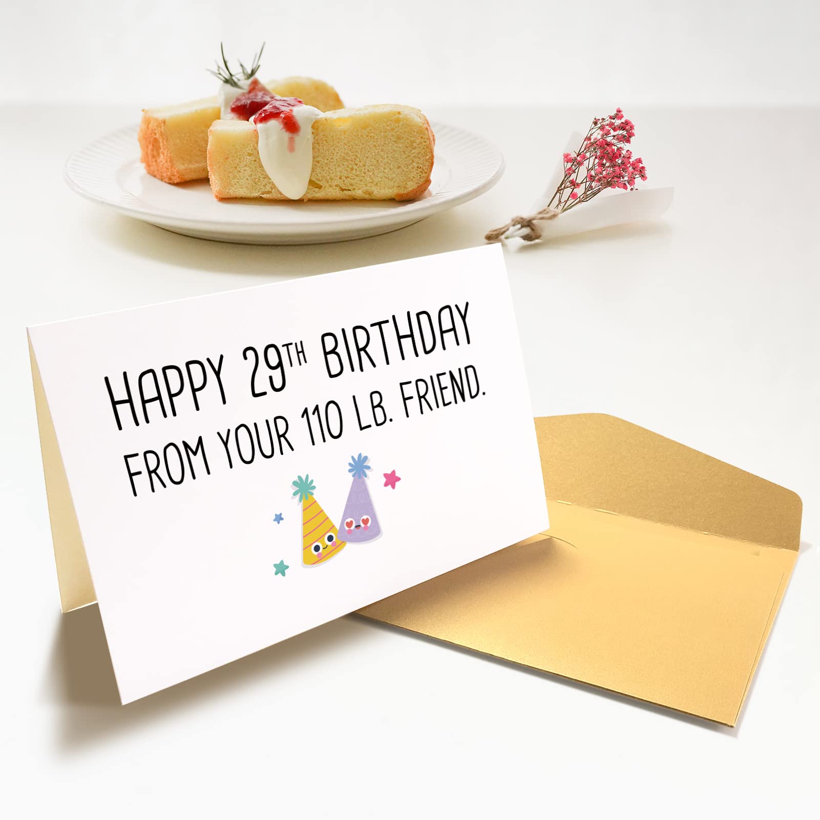 Chenive Funny Birthday Card for Him Her, Humorous Birthday Card for Best Friend, Happy 29th Birthday From Your 110 lb. Friend