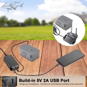 HKY Replacement Dji Charger 60W for Dji Mavic 2 Zoom, Mavic 2 Pro,Mavic 2 Enterprise Drone Quadcopter Battery Charger Accessory CP.MA.00000039.01 with 5V USB interface for charing Remote Controller