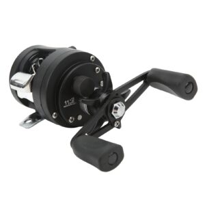 Round Baitcasting Reel, 6.2 : 1 Gear Ratio, Metal Body Lure Fishing Drum Wheel, Bearing, Magnetic Brakes, Micro Object Baitcaster Fishing Reel (DKS50 Right Hand)