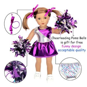 Srua Don 18 Inch American Doll Clothes and Accessories - 18" Doll Clothes Outfits Including 8 Complete Set Toys Doll Dress and 2 Pairs Shoes, 20 Pcs/Set Doll Accessories with Cap, Underwear, Hair Clip