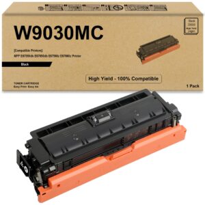 splendidcolor w9030mc black toner cartridge replacement for mfp e67550dh e67650dh e67560z e67660z printer.1pack