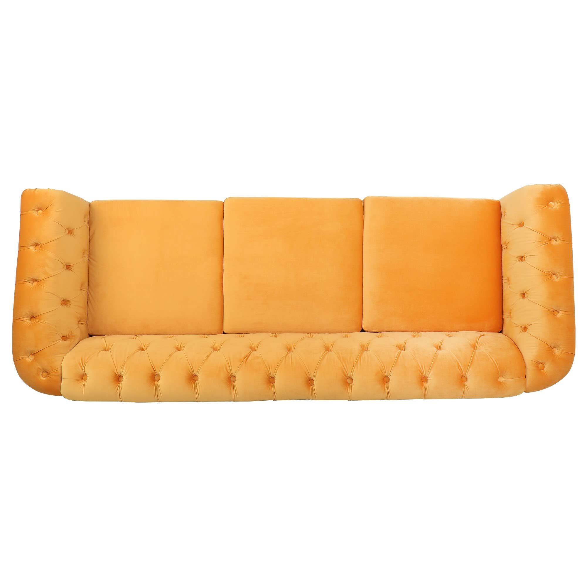 AVZEAR 3 seat Sofa, Velvet Sofa Living Room Sofa Large Sofa Modern Chesterfield Fabric Modern 3 Seater Couch Furniture Classic Tufted Chesterfield Settee Sofa, Yellow