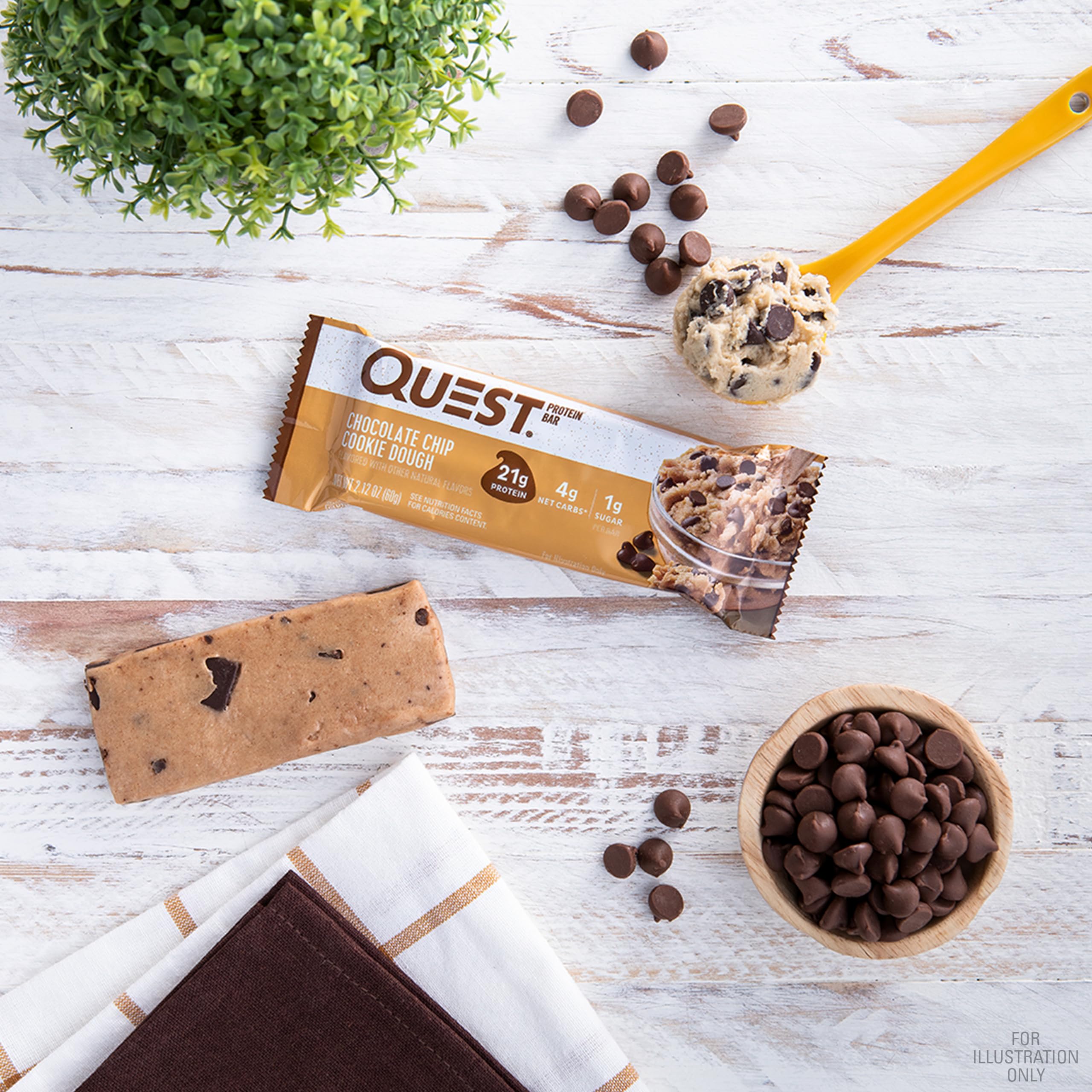 Quest Nutrition Favorites Bundle, Chocolate Chip Cookie Dough & Cookies and Cream Protein Bars