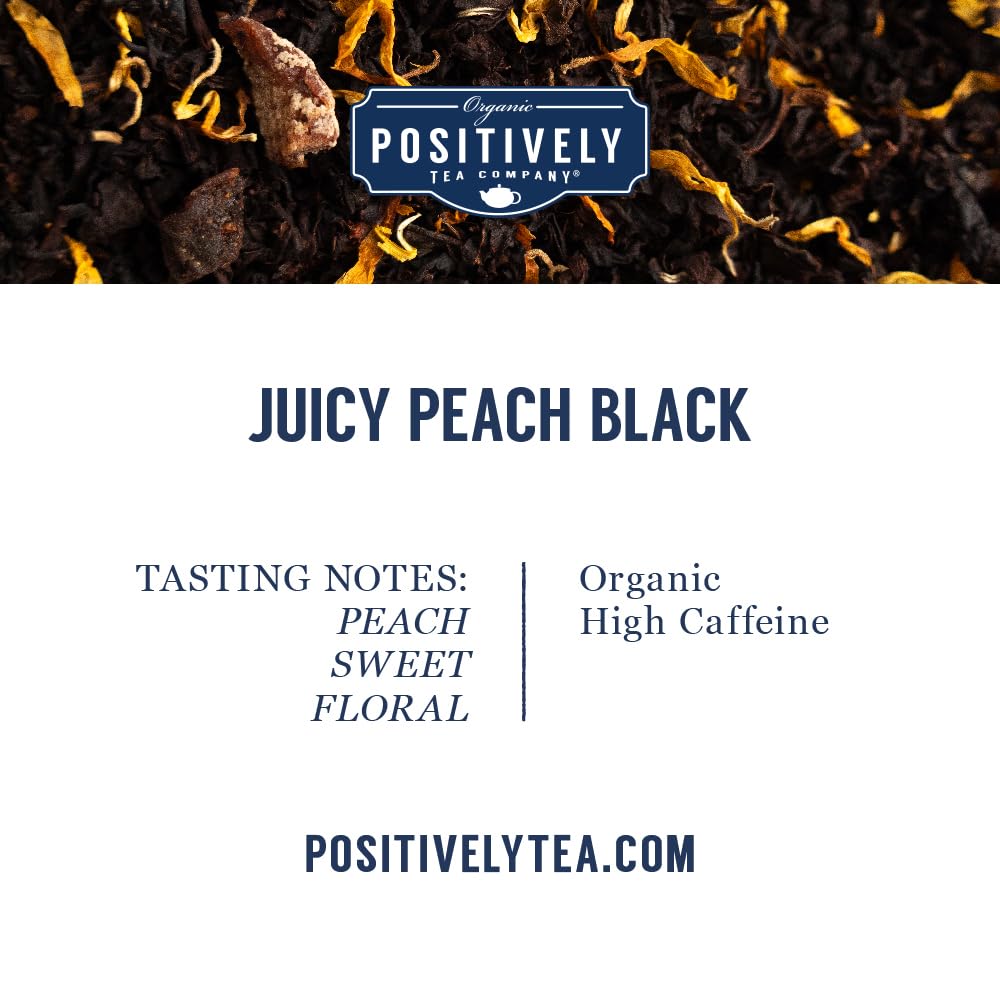 Organic Positively Tea Company, Juicy Peach Black Tea, K-Cup Compatible, 24 Pods