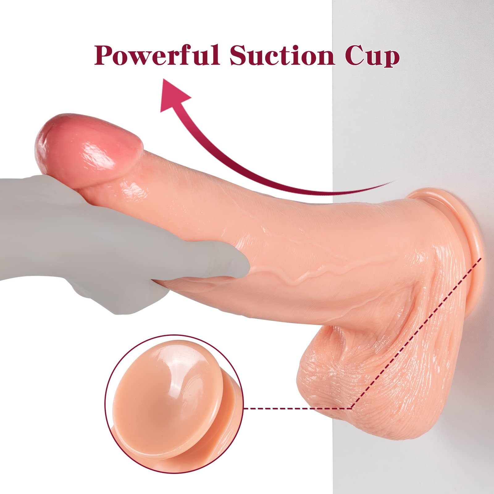 2.83’’ Diameter Huge Thick Dildo, 13 inch Realistic Giant Dildo Feels Like Skin, Lifelike Penis Monster Dildos with Suction Cup for Women/Men/Couples, Adult Sex Toy for Vaginal G-Spot & Anal Play