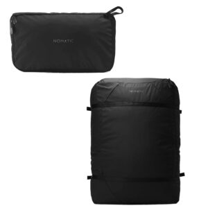 NOMATIC Navigator Collapsible Duffle Bag - 42L Travel Backpack for Men and Women - Weekender Bag - Black Backpack