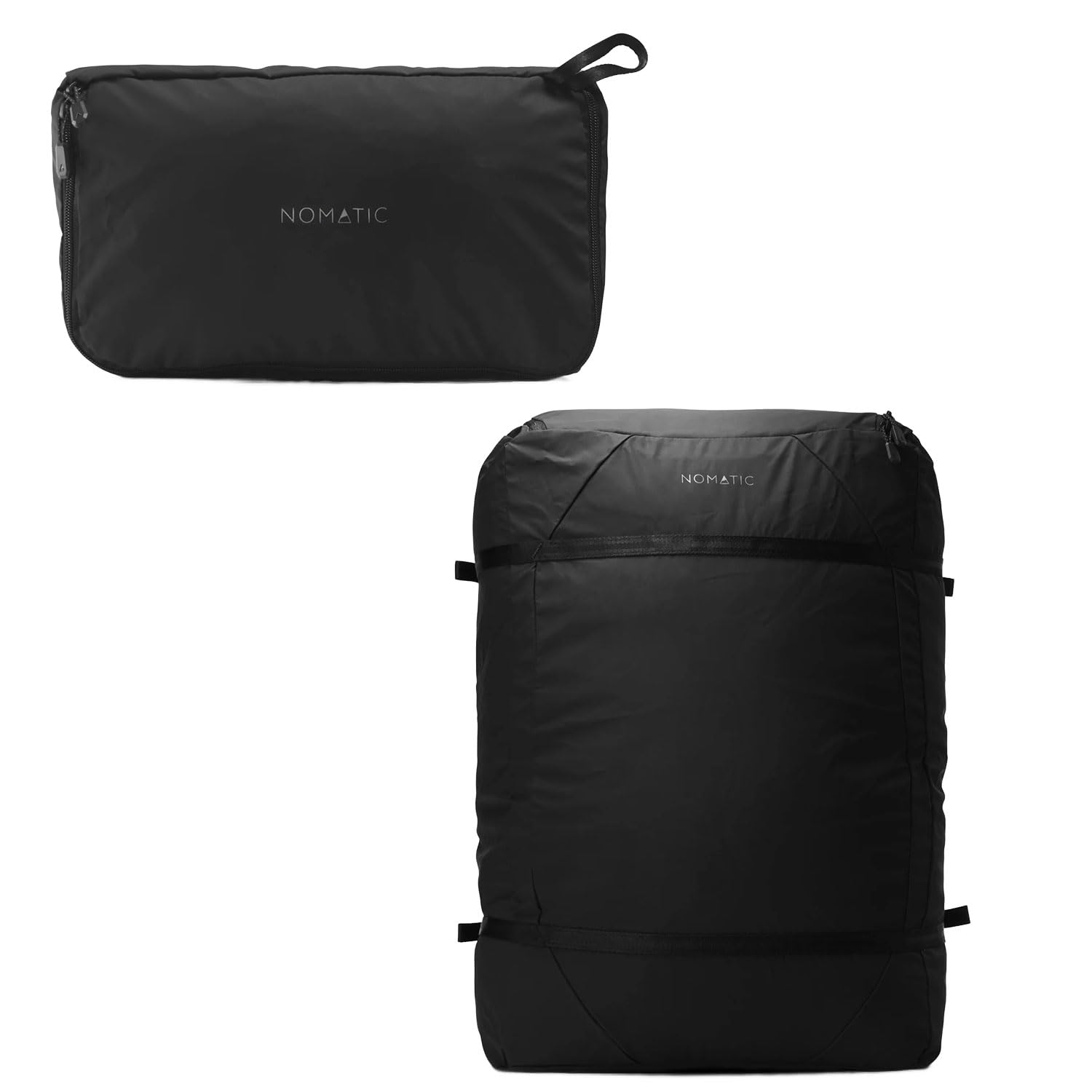 NOMATIC Navigator Collapsible Duffle Bag - 42L Travel Backpack for Men and Women - Weekender Bag - Black Backpack