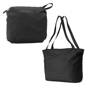 nomatic collapsible tote bag - the ultimate travel bag - great beach bag or work bag