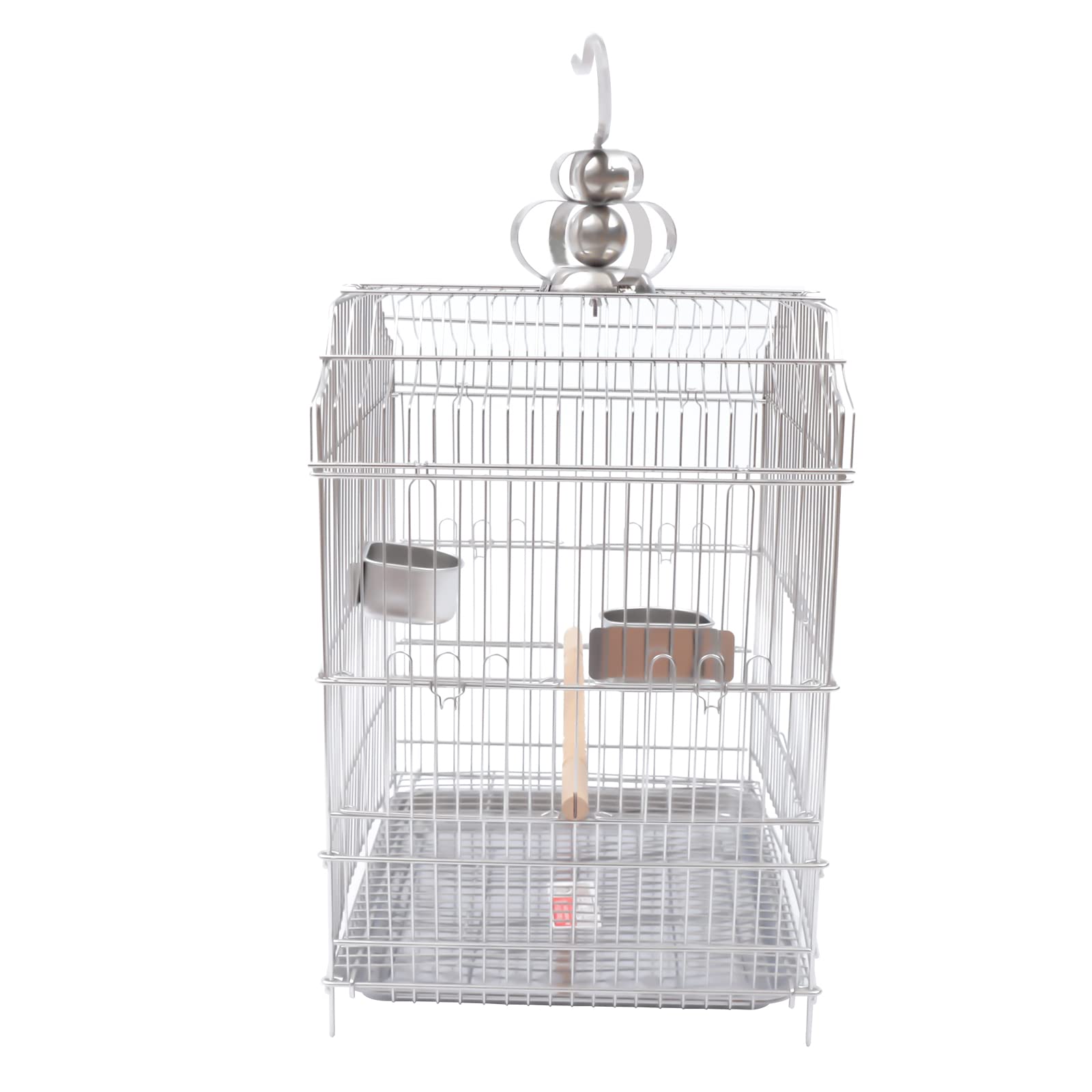 20" Parrot Bird Cage Parakeet Open Stand Large Metal Bird Flying Cage Bird Flight Steel Birdcage Pet House with Rolling Stand for Small Birds Conure Cockatoo Sparrow Macaw