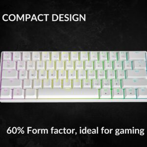 GK61 Mechanical Gaming Keyboard - 61 Keys Multi Color RGB Illuminated LED Backlit Wired Programmable for PC/Mac Gamer (Gateron Optical Yellow, White)