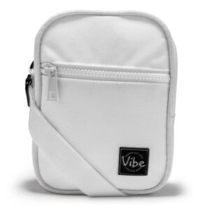 vibe festival gear small crossbody sling bag for women men 5in1 multi-use from (rpet) recycled polyester belt bag cross body backpack fanny pack purse - white