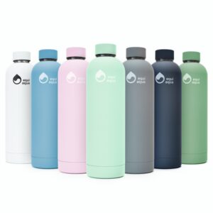 equi aqua Stainless Steel Water Bottles - 25 oz, Double Wall Vaccuum Insulated Water Bottle, Hot and Cold Leak Proof Metal Water Bottles for Sports, Gym, Camping (refreshing light green)