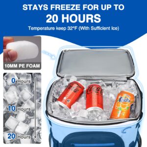 Heytrip Cooler Backpack 36 Cans Insulated Cooler Bag with Sternum Strap, Keep Freeze for 20 Hours, Waterproof & Leak-Proof Cooler with Multi-Compartments(White)