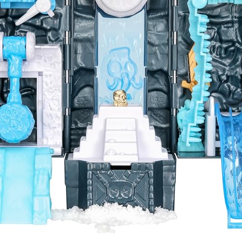 TREASURE X Lost Lands Skull Island Frost Tower Micro Playset, 15 Levels of Adventure. Survive The Traps and Discover 2 Micro Sized Action Figures. Will You Find Real Gold Dipped Treasure?