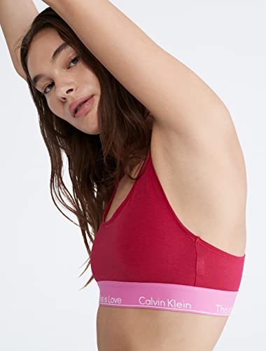 Calvin Klein Women's This is Love Modern Cotton Bralette, Persian Red, Medium