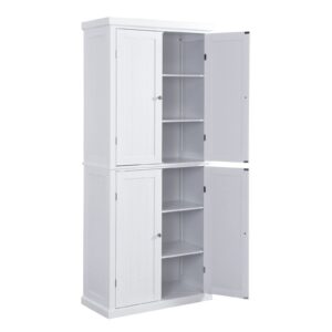 frithjill 72.4 inches tall kitchen pantry, modern freestanding storage cabinet organizer with 4 doors, adjustable shelves