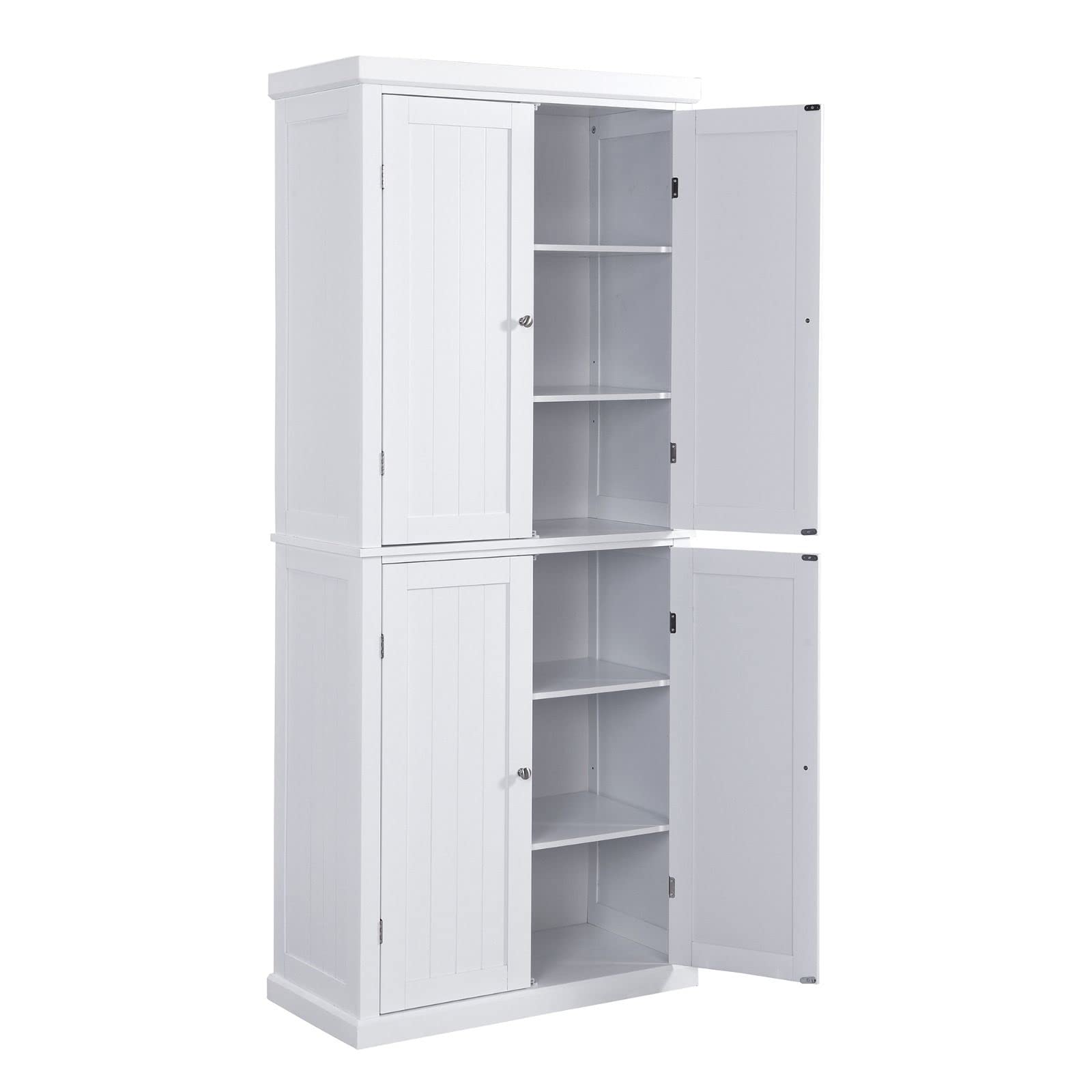 FRITHJILL 72.4 inches Tall Kitchen Pantry, Modern Freestanding Storage Cabinet Organizer with 4 Doors, Adjustable Shelves