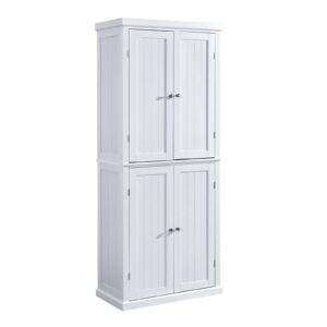 FRITHJILL 72.4 inches Tall Kitchen Pantry, Modern Freestanding Storage Cabinet Organizer with 4 Doors, Adjustable Shelves