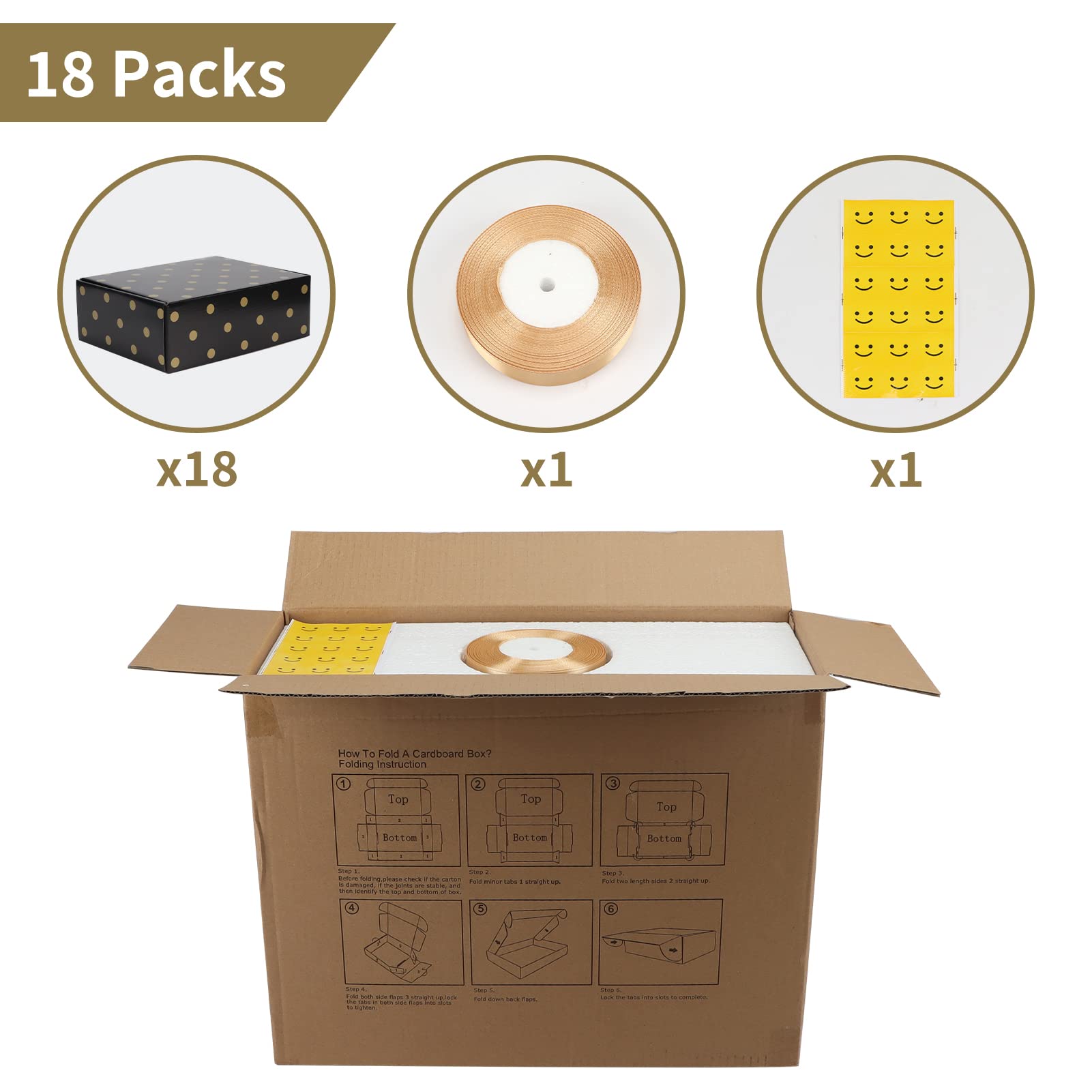 Hoikwo 18 Packs 12x9x4 Black Elegant Luxury Gift Boxes Bulk Empty for Mother’s Day Presents, Large Decorative Gift Wrap Boxes with Lids for Women’s Presents, Cardboard Shipping Packaging Boxes