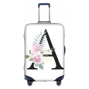 Flower Lette A White Luggage Cover Elastic Washable Stretch Suitcase Protector Anti-Scratch Travel Suitcase Cover for Kid and Adult XL (29-32 inch suitcase)