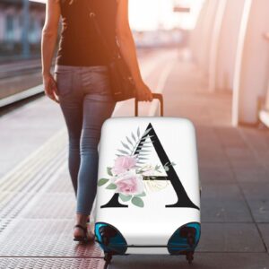 Flower Lette A White Luggage Cover Elastic Washable Stretch Suitcase Protector Anti-Scratch Travel Suitcase Cover for Kid and Adult XL (29-32 inch suitcase)