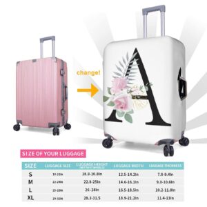 Flower Lette A White Luggage Cover Elastic Washable Stretch Suitcase Protector Anti-Scratch Travel Suitcase Cover for Kid and Adult XL (29-32 inch suitcase)