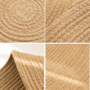 DAJAMAI Jute Woven Oval Placemats Set of 6, Brown Plate Charger 12x16 inches Jute Heat Resistant Non-Slip Weave Placemats Farmhouse Straw Braided Rattan Tablemats Wicker Placemats for Dining Table