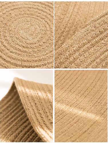 DAJAMAI Jute Woven Oval Placemats Set of 6, Brown Plate Charger 12x16 inches Jute Heat Resistant Non-Slip Weave Placemats Farmhouse Straw Braided Rattan Tablemats Wicker Placemats for Dining Table