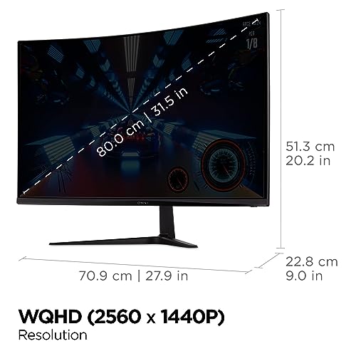 ViewSonic Omni VX3218C-2K 32 Inch Curved 1ms 1440p 165hz Gaming Monitor with FreeSync Premium, Eye Care, HDMI and Display Port, Black