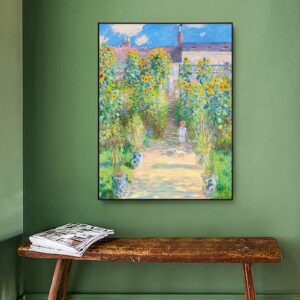 Claude Monet Canvas Wall Art - The Artists Garden at Vtheuil Poster - Fine Art Print - Oil Painting Reproduction - Nature Pictures Cool Wall Decor for Living Room Bedroom Unframed (12x16in/30x40cm)