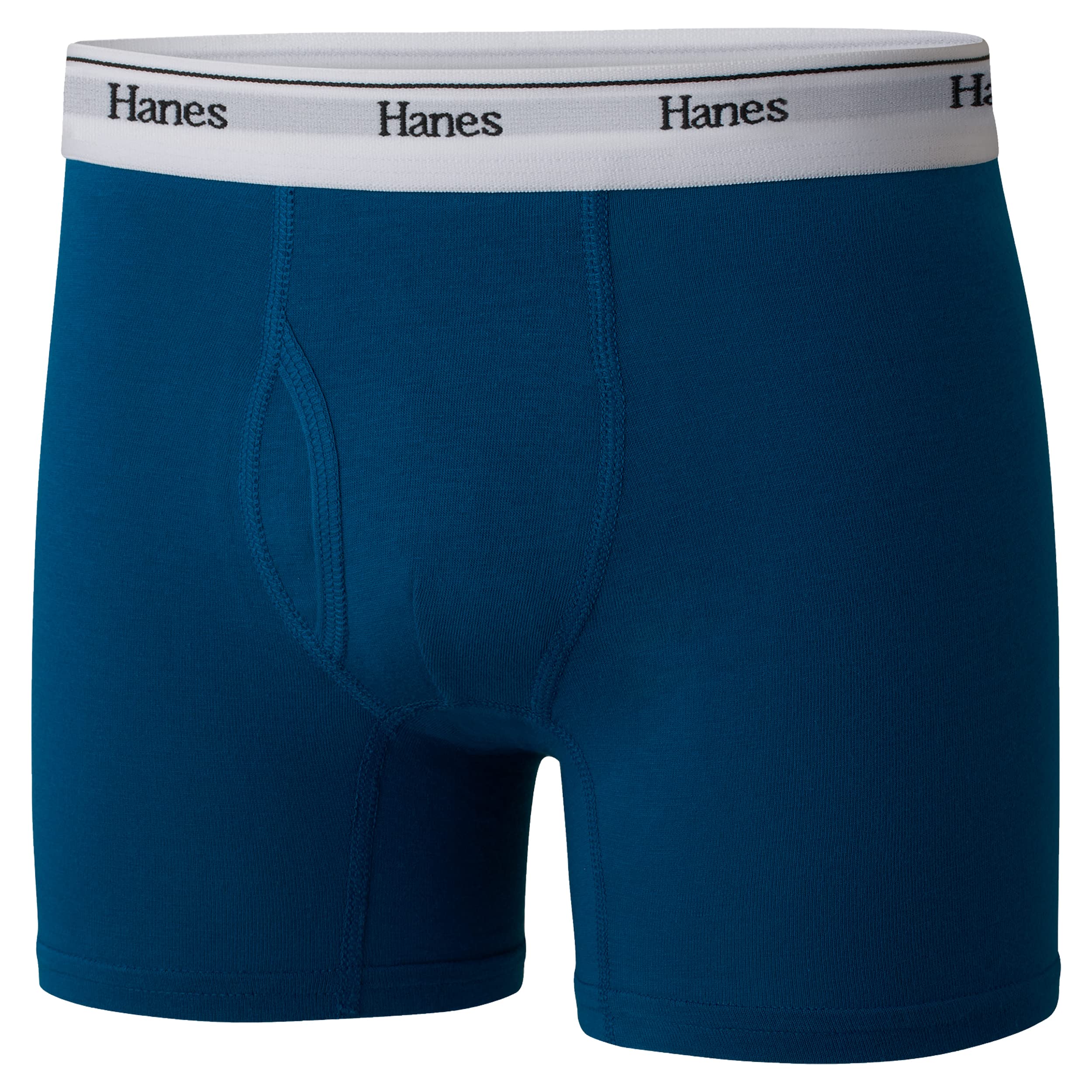 Hanes Boys' Big Boxer Briefs, Moisture-Wicking Cotton Stretch Underwear, 5-Pack, Blue/Black/Pattern Assorted