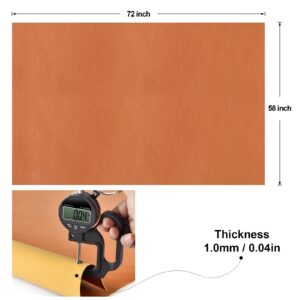 Faux Leather 2 Yards Upholstery Leather 1.0mm Thick Marine Grade Vinyl 58" x 72"Faux Leather Sheets Soft PU Faux Synthetic Leather Pleather Fabric (Bulldog_Smooth Surface_2 Yards)