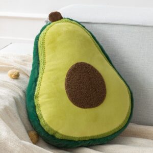 Phantoscope Avocado Shaped Throw Pillow, Fun Home Decor of Fruit Themed Shaped Cushions, Decorative Shaped Pillow for Couch Bed and Chair, Green,12.5 x15.5 inches