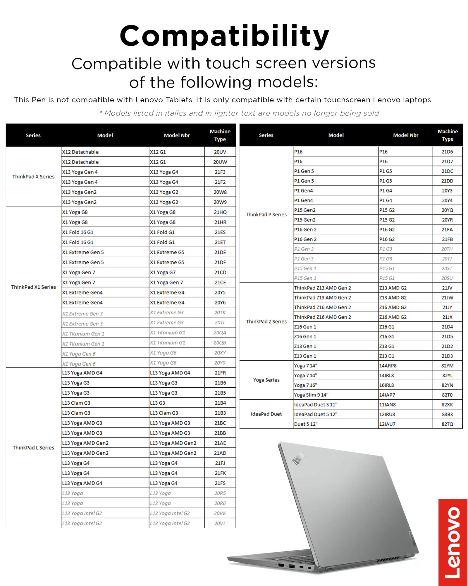 Lenovo Precision Pen 2 (Laptop) – USB-C Charging – Tilt Recognition – Pen is Only Compatible with Certain Devices, Iron Grey